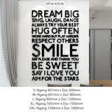  Tranh mica EPeBen dán tường nổi 3d hình Chữ DREAM BIG, SMILE Khẩu hiệu tạo động lực trang trí Văn Phòng, Phòng Làm Việc 