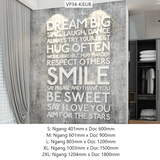  Tranh mica EPeBen dán tường nổi 3d hình Chữ DREAM BIG, SMILE Khẩu hiệu tạo động lực trang trí Văn Phòng, Phòng Làm Việc 