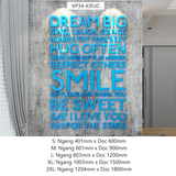  Tranh mica EPeBen dán tường nổi 3d hình Chữ DREAM BIG, SMILE Khẩu hiệu tạo động lực trang trí Văn Phòng, Phòng Làm Việc 