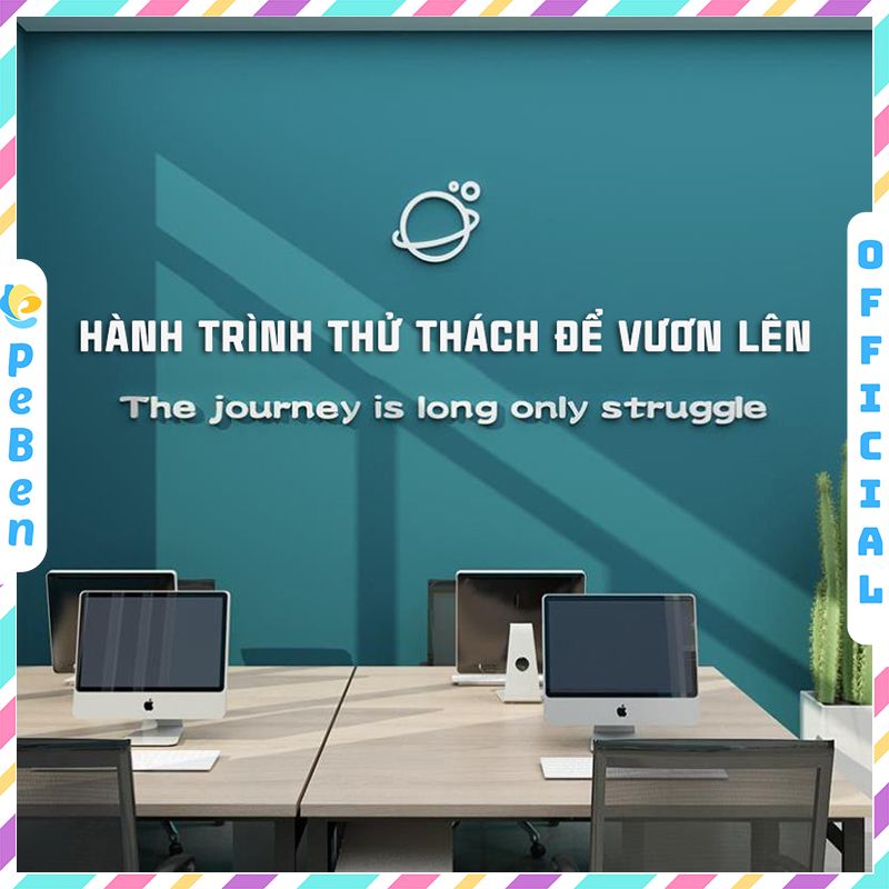  Tranh mica EPeBen dán tường nổi 3d Hành Trình Thử Thách Động Lực Làm Việc trang trí Văn Phòng, Lớp Học, Phòng Họp 