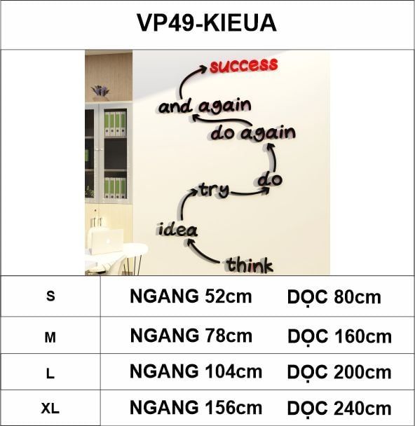  Tranh mica EPeBen dán tường nổi 3d hình SUCCESS  decor Trang Trí  văn phòng,phòng họp 