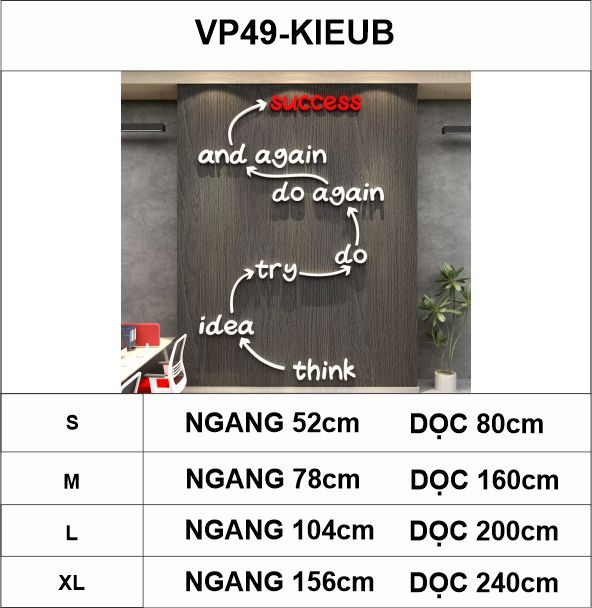  Tranh mica EPeBen dán tường nổi 3d hình SUCCESS  decor Trang Trí  văn phòng,phòng họp 