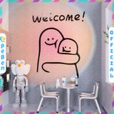  Tranh mica EPeBen dán tường nổi 3d hình Welcome! decor trang trí Quán Trà Sữa, Cửa Hàng 