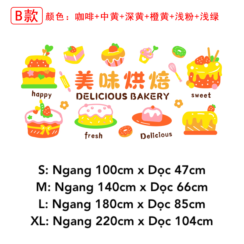  Tranh mica EPeBen dán tường nổi 3d hình Bánh Sinh Nhật decor trang trí Cửa Hàng, Tiệm Bánh 