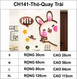  Tranh mica EPeBen dán tường nổi 3d hình Thỏ Con, cún con Hi trang trí cửa ra vào, cửa hàng, quán ăn, địa điểm kinh doanh 