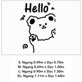  Tranh mica EPeBen dán tường nổi 3d hình Gấu Hello decor trang trí Quán Trà Sữa, Quán Bánh Ngọt 