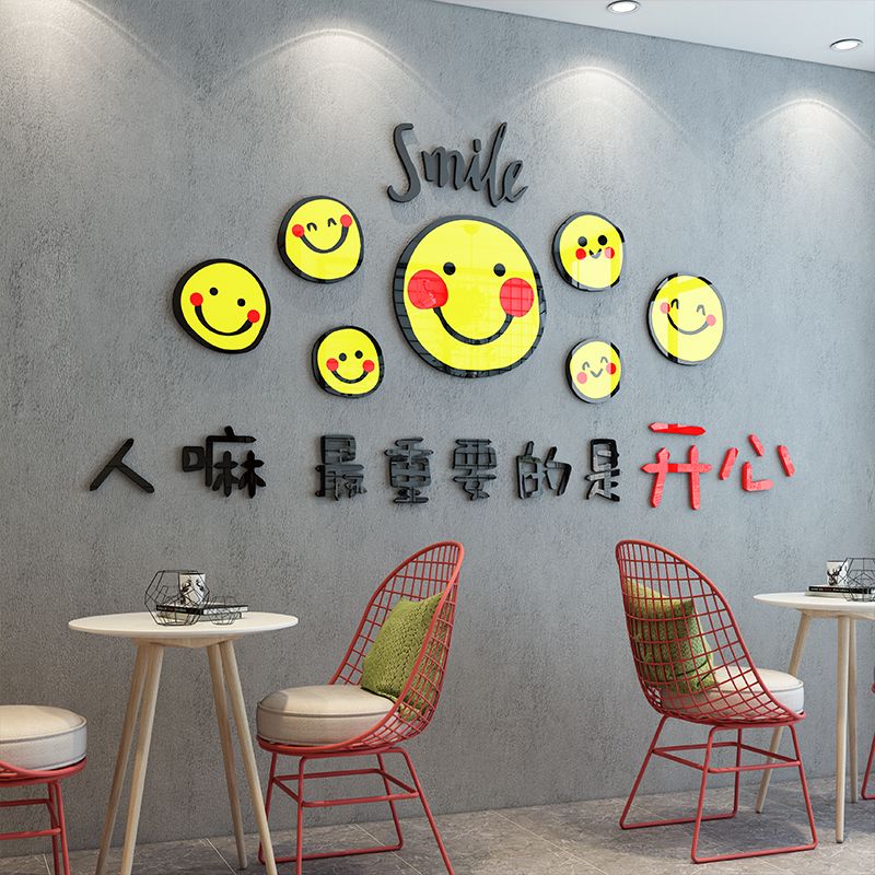  Tranh mica EPeBen dán tường nổi 3d hình mặt cười cảm xúc decor trang trí cửa hàng, quán ăn, địa điểm kinh doanh 
