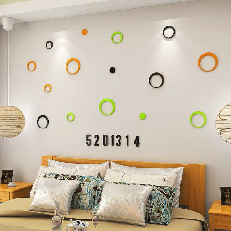  Tranh mica EPeBen dán tường nổi 3d hình hình tròn, trái tim, decor trang trí tường nhà, phòng khách, cửa hàng, quán café 
