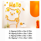  Tranh mica EPeBen dán tường nổi 3d hình Gấu Hello decor trang trí Quán Trà Sữa, Quán Bánh Ngọt 