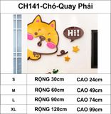  Tranh mica EPeBen dán tường nổi 3d hình Thỏ Con, cún con Hi trang trí cửa ra vào, cửa hàng, quán ăn, địa điểm kinh doanh 