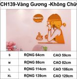  Tranh mica EPeBen dán tường nổi 3d hình cô gái vui vẻ Happy decor trang trí quán cafe, trà chanh, trà sữa 