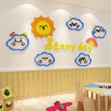  Tranh mica EPeBen dán tường nổi 3d hình Sunny day, mặt trời, đám mây, decor trang trí phòng cho bé, mầm non, mẫu giáo 