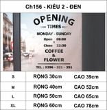  Chữ mica giờ làm việc, logo theo yêu cầu (chữ dán nổi) welcome trang trí cửa kính ra vào, cửa hàng,quán ăn,kinh doanh 