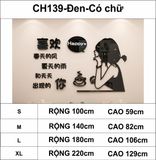  Tranh mica EPeBen dán tường nổi 3d hình cô gái vui vẻ Happy decor trang trí quán cafe, trà chanh, trà sữa 