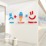  Tranh mica EPeBen dán tường nổi 3d hình mặt cười, cây kem trang trí cửa hàng kem, ice cream, quán trà sữa, trà chanh 
