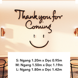  Tranh mica EPeBen dán tường nổi 3d hình Thank You For Coming decor trang trí Cửa Hàng, Quán Trà Sữa 