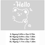  Tranh mica EPeBen dán tường nổi 3d hình Gấu Hello decor trang trí Quán Trà Sữa, Quán Bánh Ngọt 