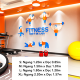  Tranh mica EPeBen dán tường nổi 3d hình Fitness don't be lazy nam nữ các động tác decor trang trí Phòng Tập Gym 
