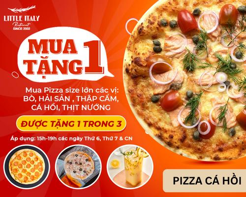  Pizza Cá hồi -  Mua 1 Tặng 1 