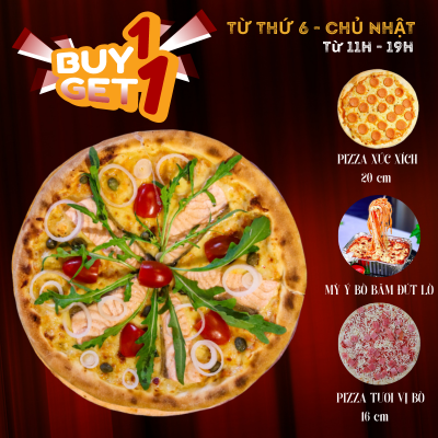  Pizza Cá hồi -  Mua 1 Tặng 1 