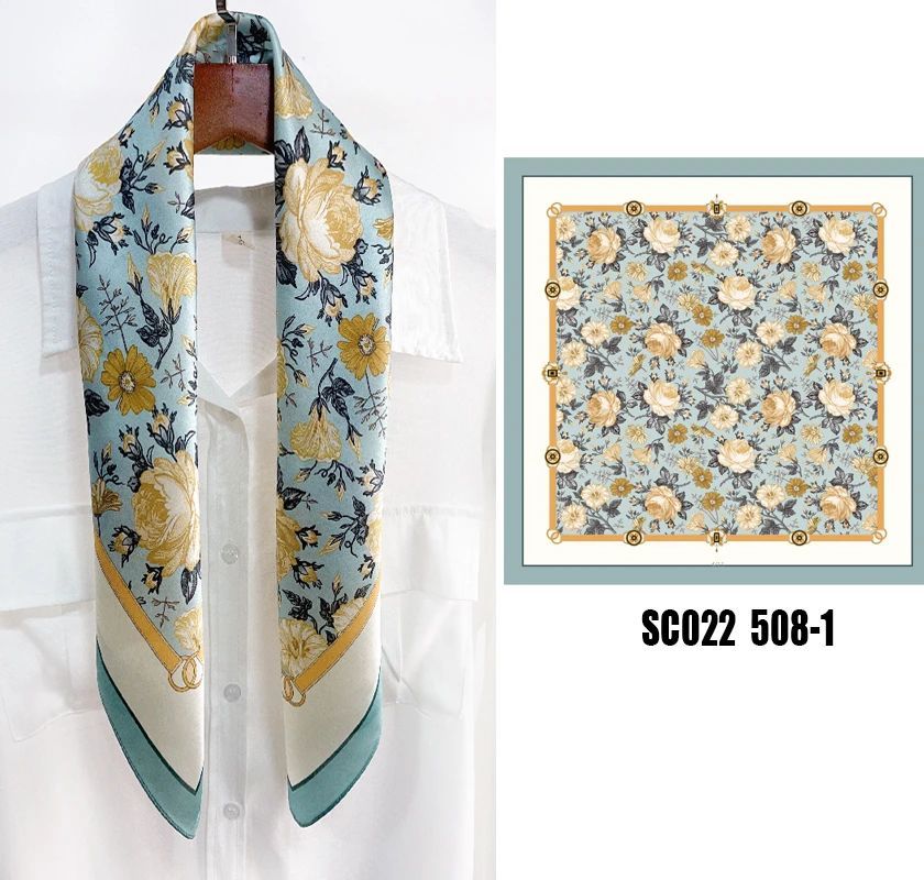 Khăn lụa tơ tằm họa tiết 70x70cm BASELE0725