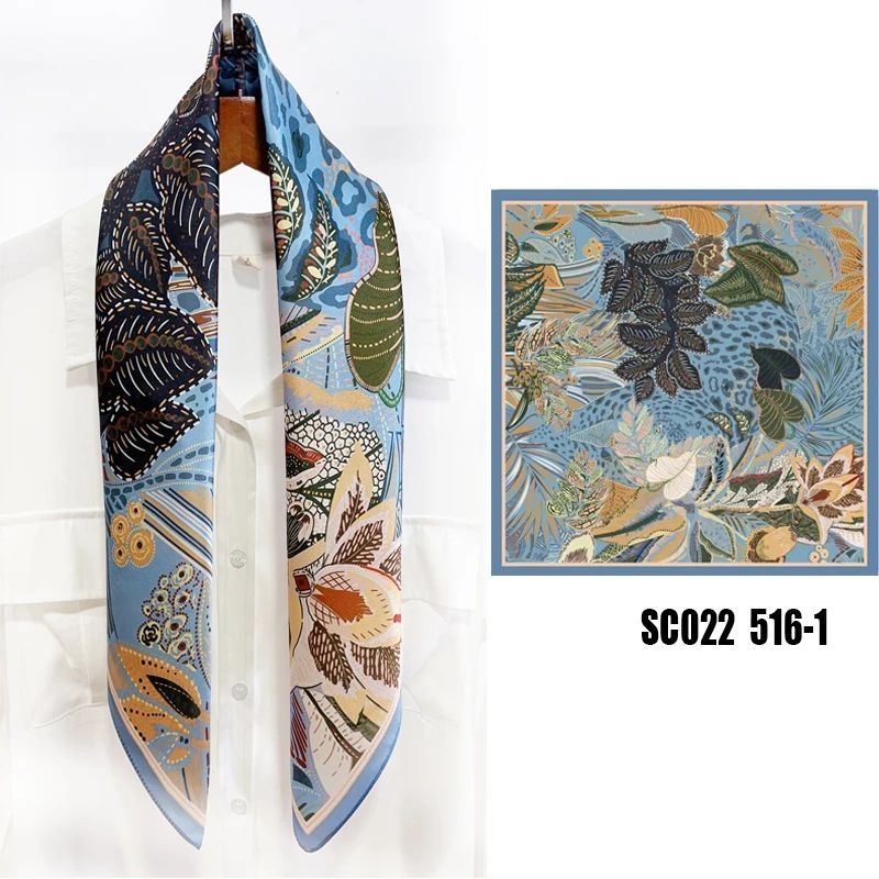 Khăn lụa tơ tằm họa tiết 70x70cm BASELE0726