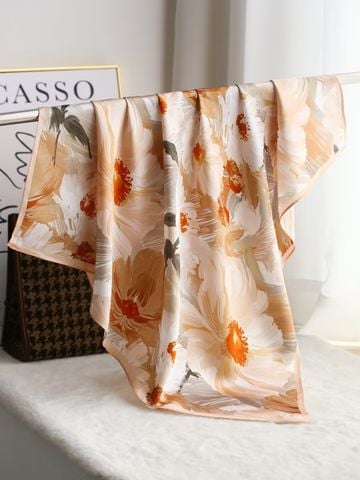 Khăn lụa tơ tằm họa tiết 70x70cm BASELE0732