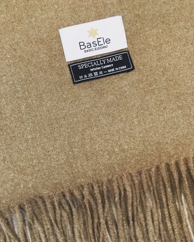 Fringed Scarf Camel Color - Khăn quàng dài tua rua Nâu