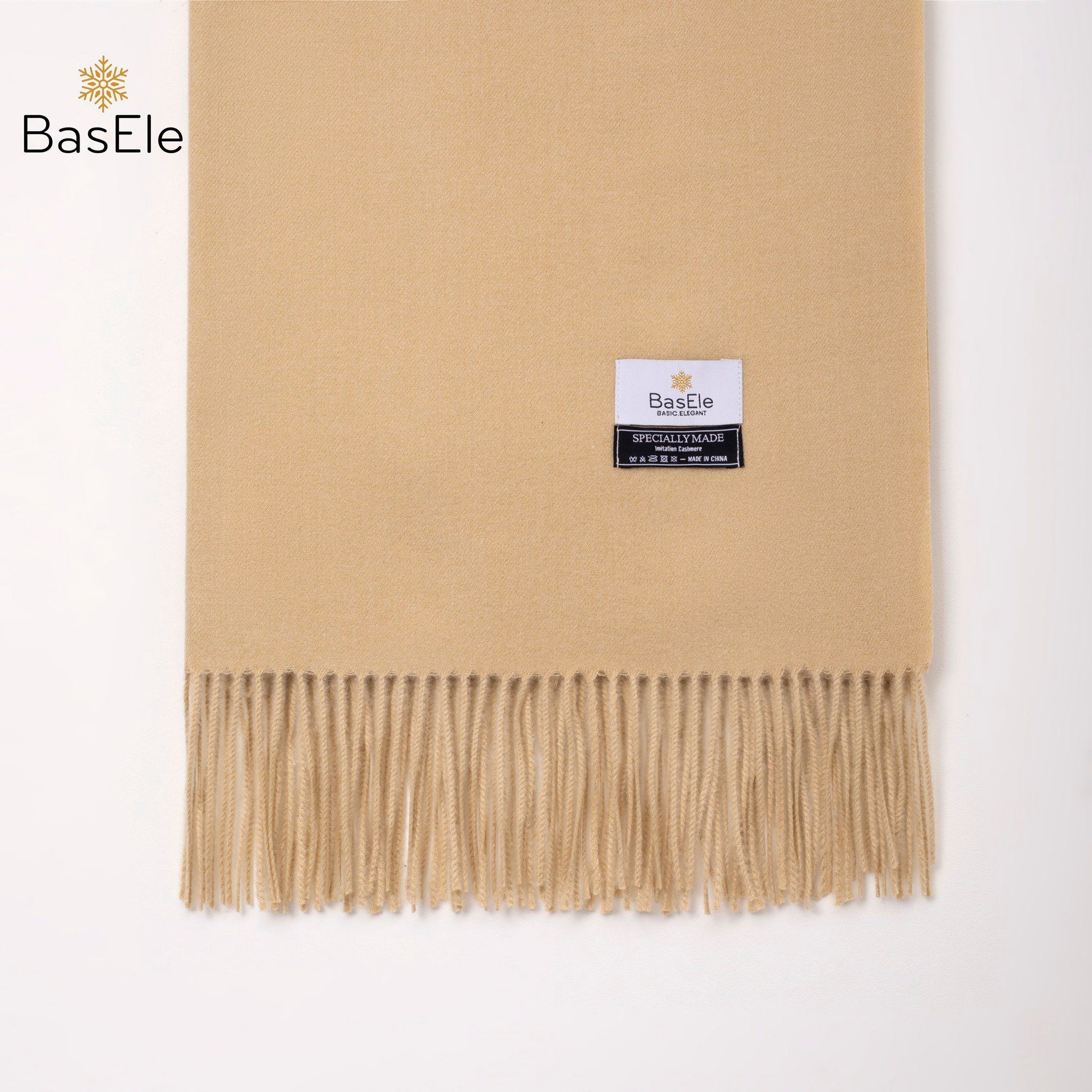 Fringed Scarf Caramel Color - Khăn quàng dài tua rua Caramen