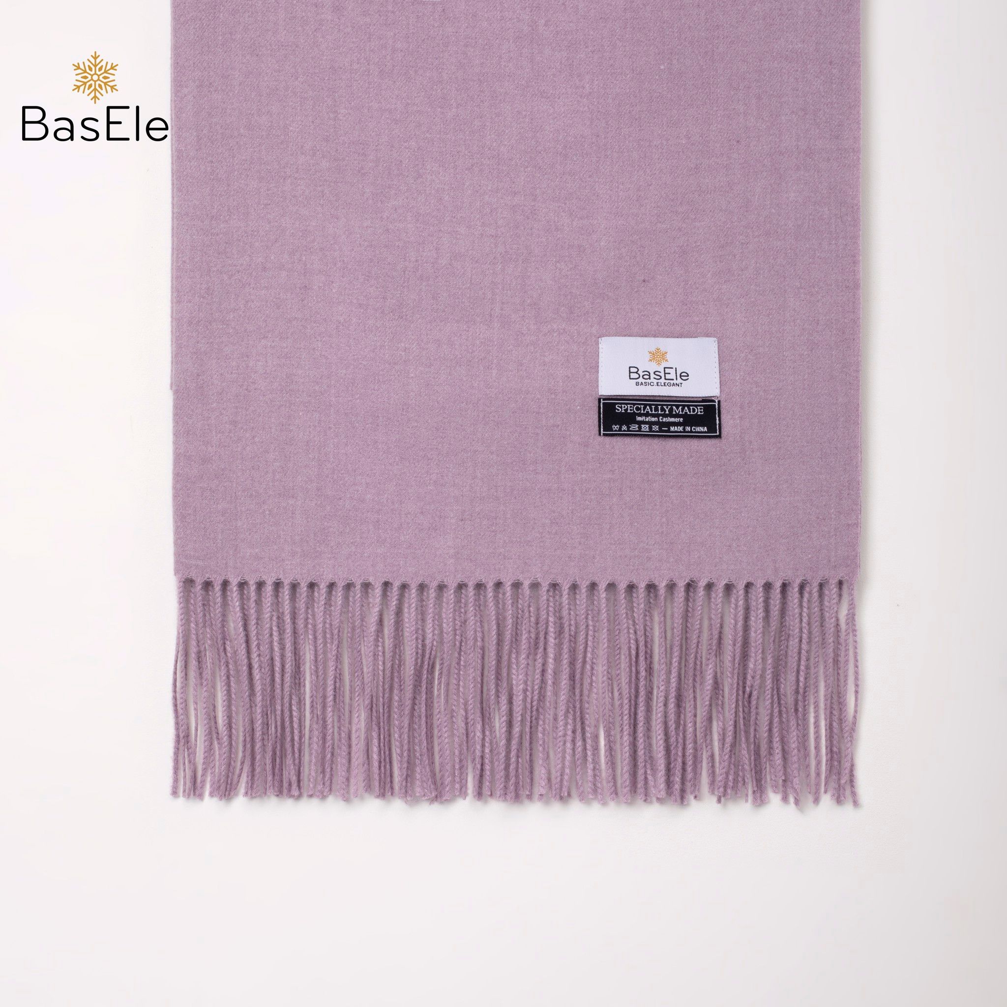 Fringed Scarf Purple Haze Color - Khăn quàng dài tua rua Tím nhạt