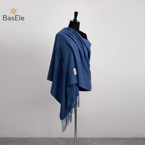 Fringed Scarf Blue Dusk Color - Khăn quàng dài tua rua Xanh dương