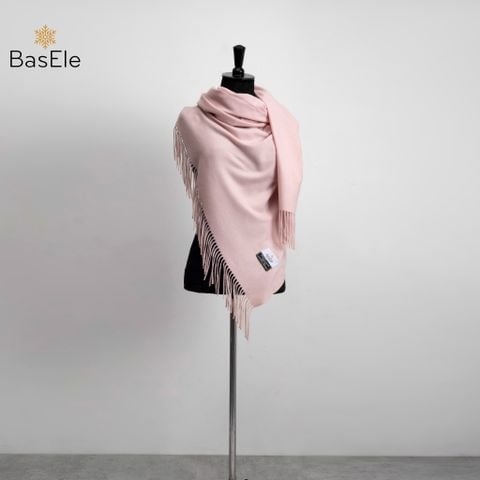 Fringed Scarf Pastel Pink Color - Khăn quàng dài tua rua Hồng Pastel