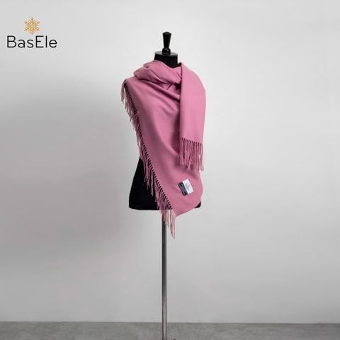Fringed Scarf Pink Lotus Color - Khăn quàng dài tua rua Hồng cánh sen