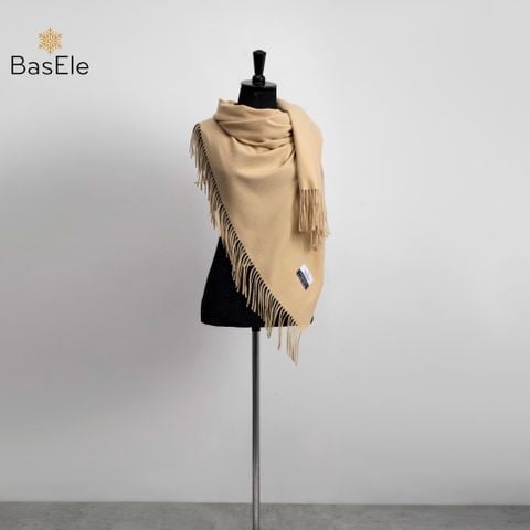 Fringed Scarf Caramel Color - Khăn quàng dài tua rua Caramen