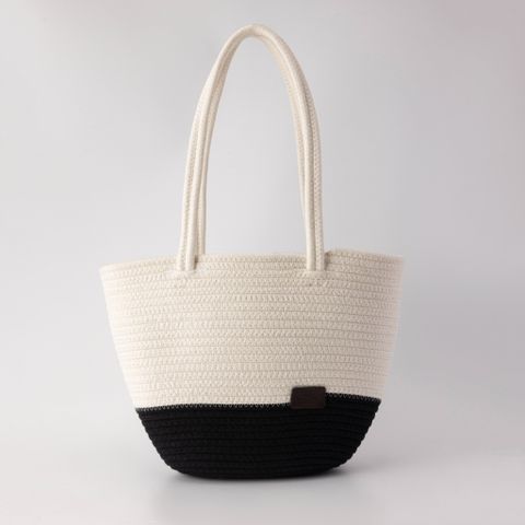 Túi xách cotton trắng đen