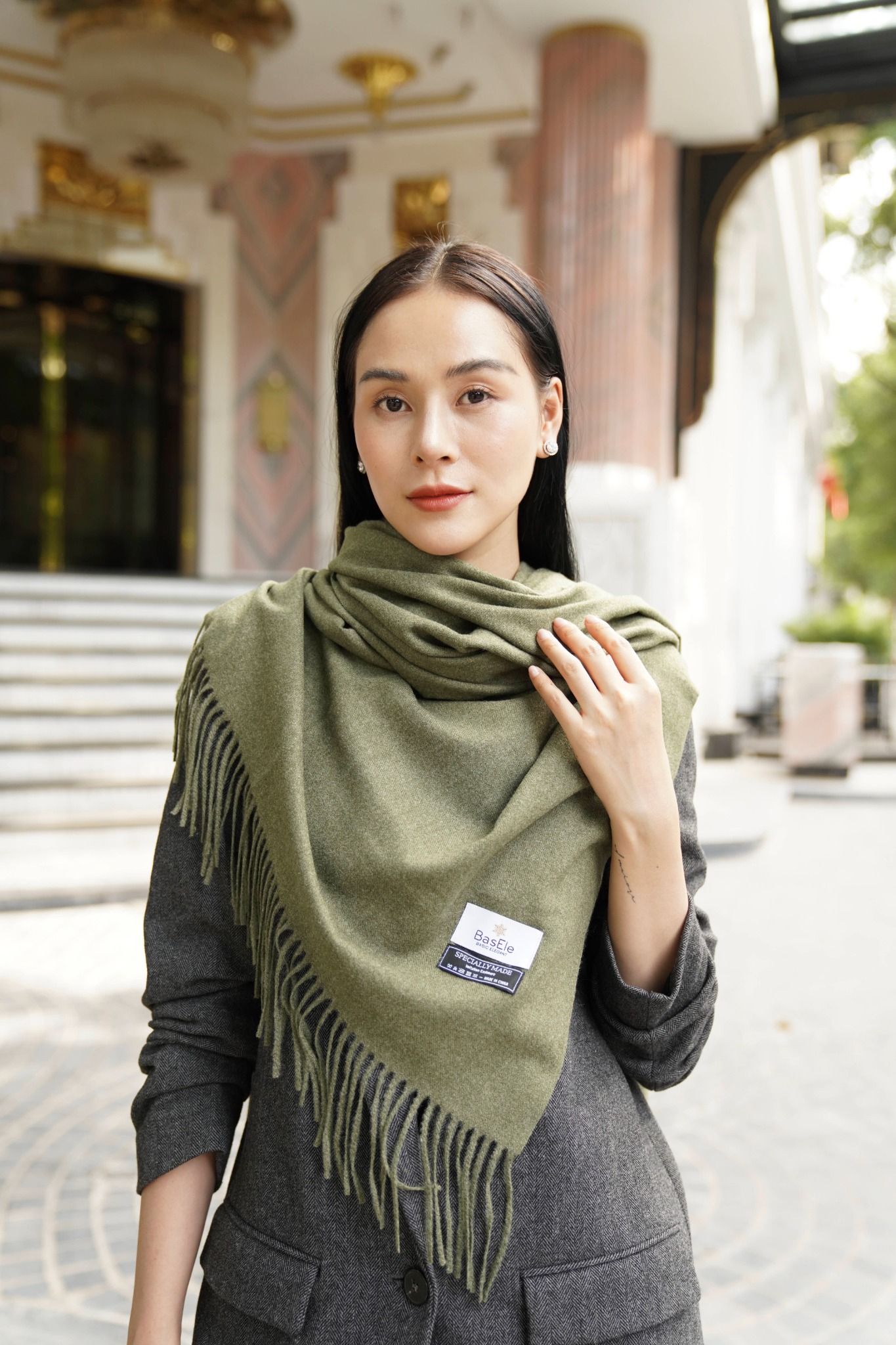 Khăn quàng dài dạ 1 màu BASELE0423