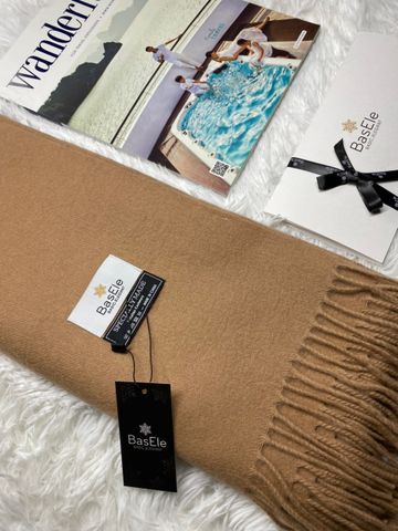 Lambwool Scarf Brown Color - Khăn quàng dài tua rua 100% lông cừu màu Nâu