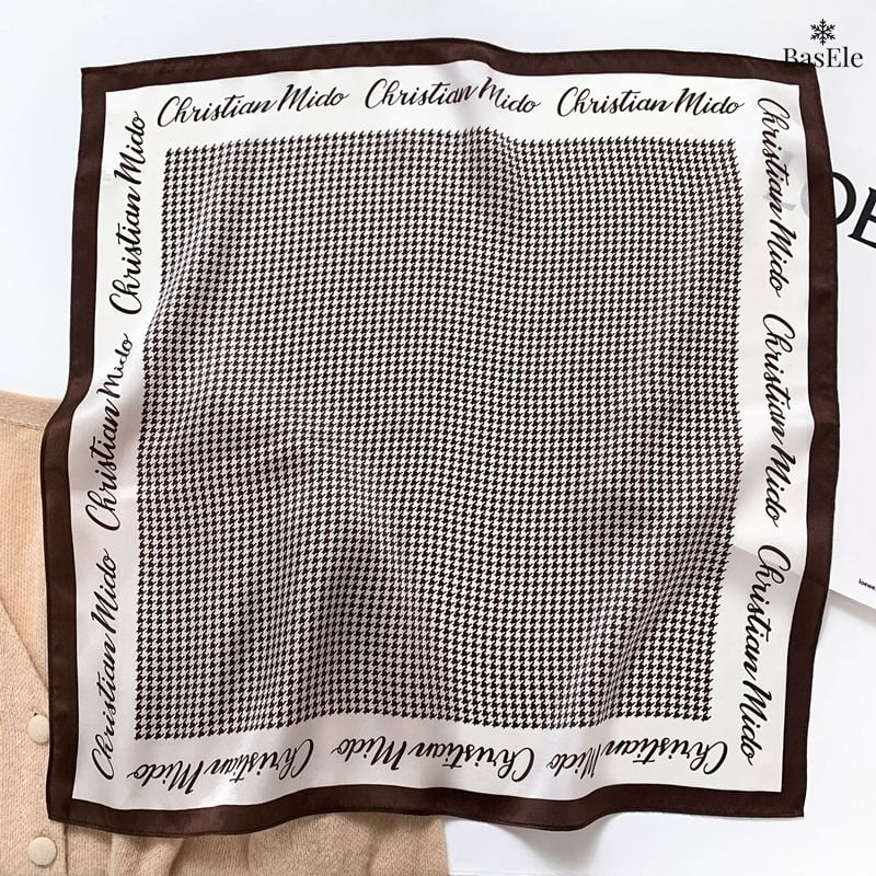 Khăn lụa tơ tằm họa tiết 53x53cm BASELE0146