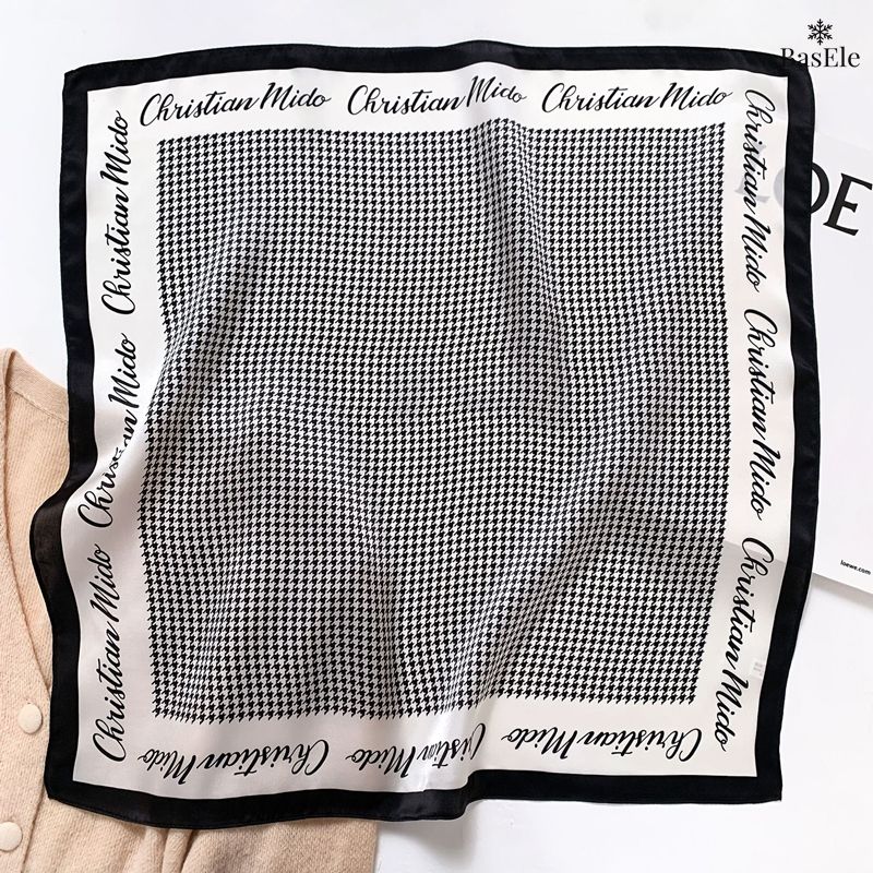 Khăn lụa tơ tằm họa tiết 53x53cm BASELE0147