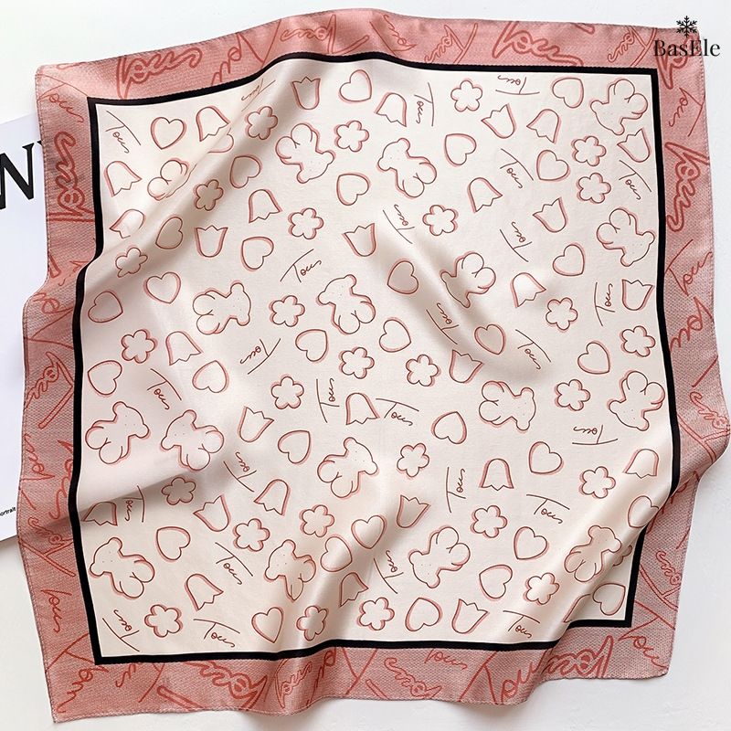 Khăn lụa tơ tằm họa tiết 53x53cm BASELE0149