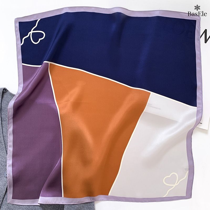 Khăn lụa tơ tằm họa tiết 53x53cm BASELE0152