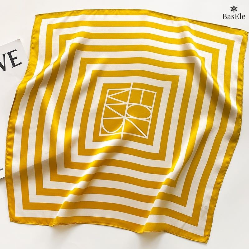 Khăn lụa tơ tằm họa tiết 53x53cm BASELE0156