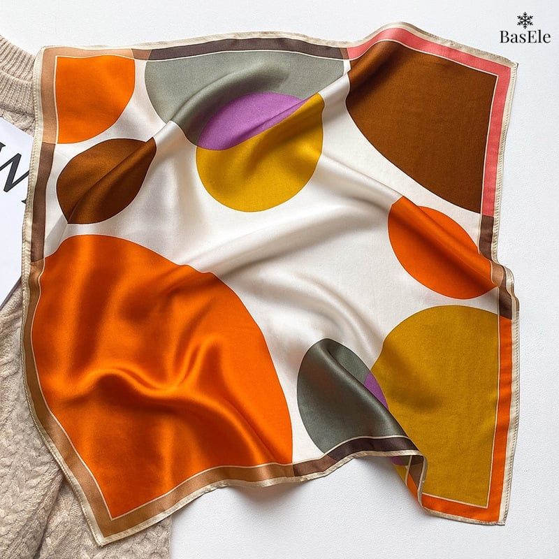Khăn lụa tơ tằm họa tiết 53x53cm BASELE0165