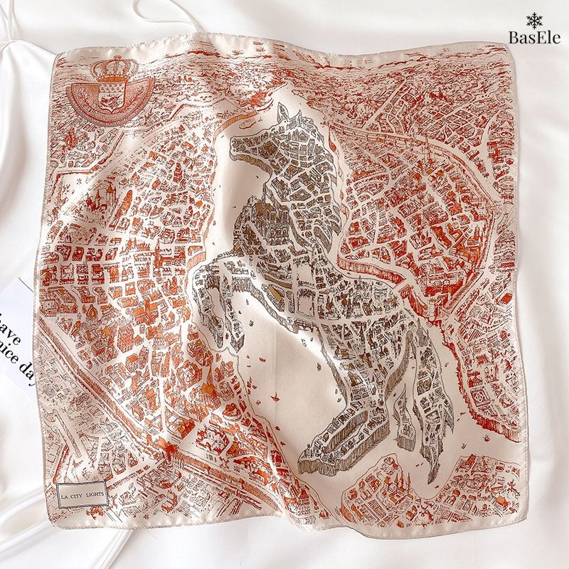 Khăn lụa tơ tằm họa tiết 53x53cm BASELE0132