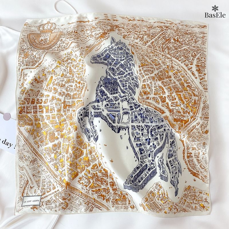 Khăn lụa tơ tằm họa tiết 53x53cm BASELE0133