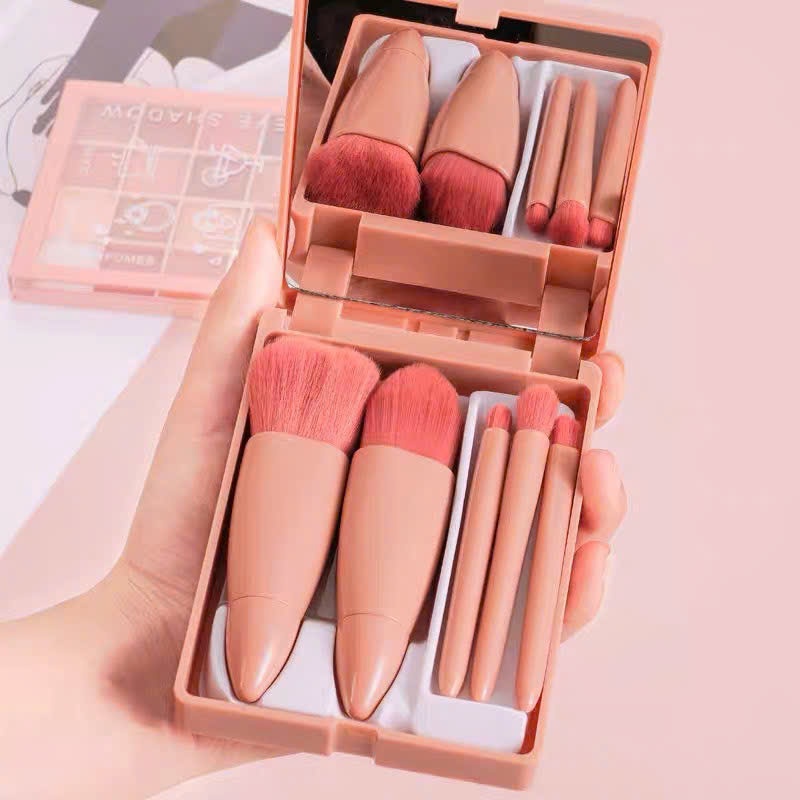 SET CỌ - Bộ cọ trang điểm mini 5 món kèm gương SPNN013