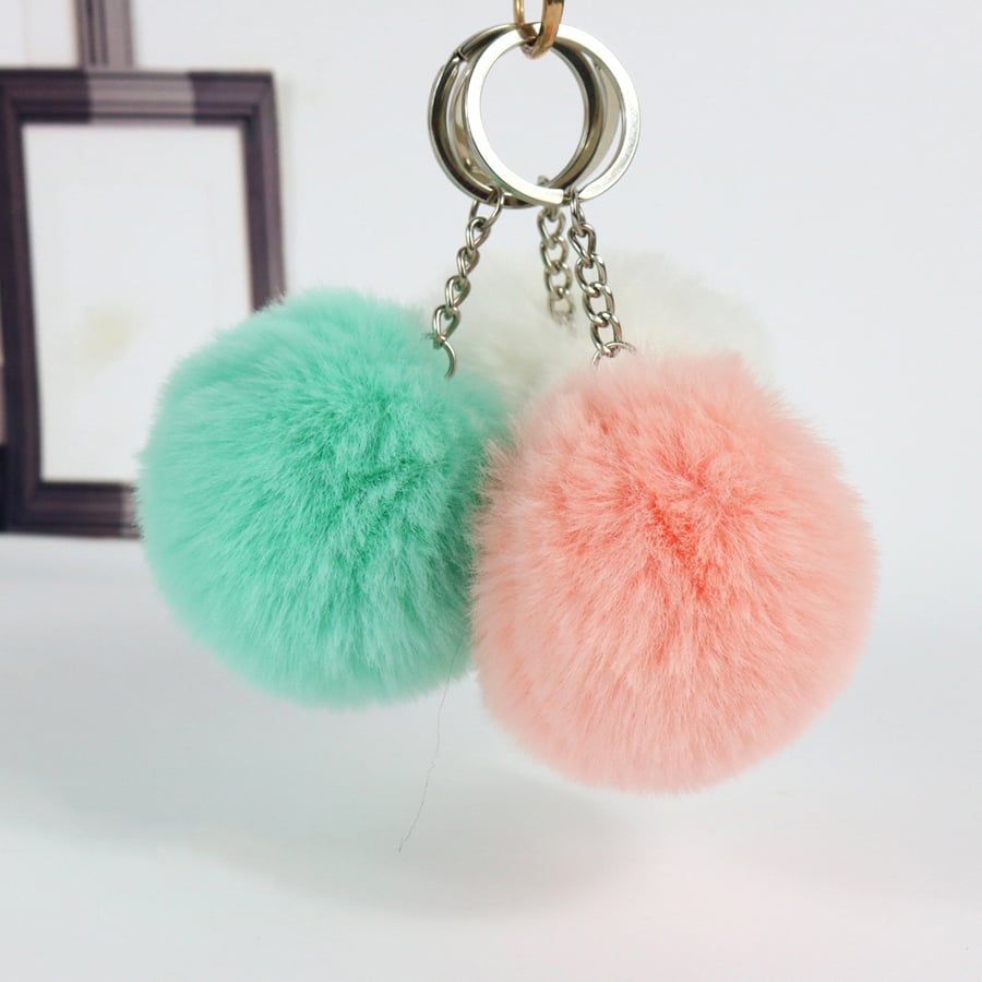 VERCHINI - Móc khóa cục bông mềm mại nhiều màu sắc