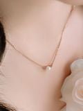  14K-Diamond Freshwater pearl necklace 