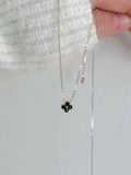  14K Black clover necklace 