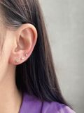  14K Line Flower labret piercing 